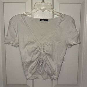ZARA Cropped White Tee SIZE SMALL